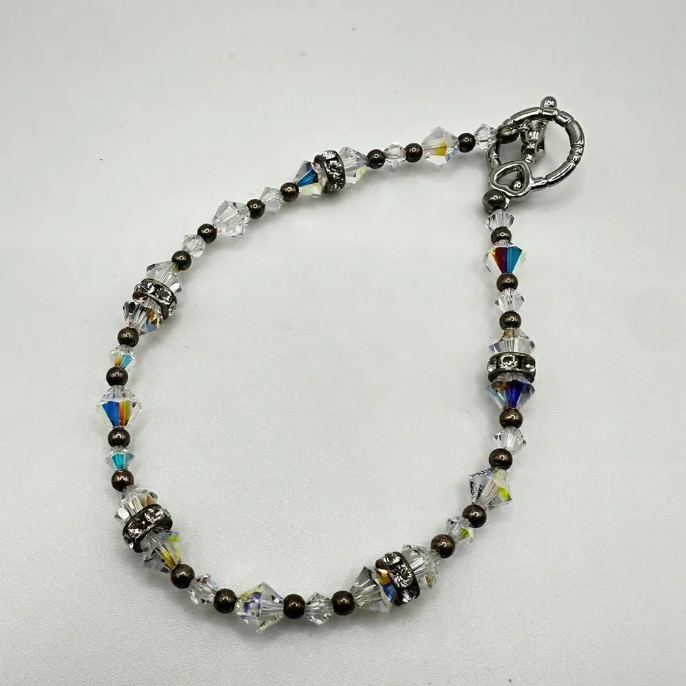 Unbelievable AB Crystal with silver tone‎ accented bracelet!